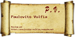 Paulovits Vulfia névjegykártya